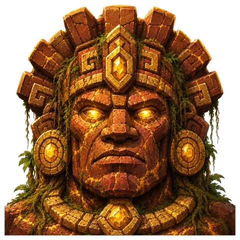 A stone Temple Guardian idol that challenges the learner at the end of a trail